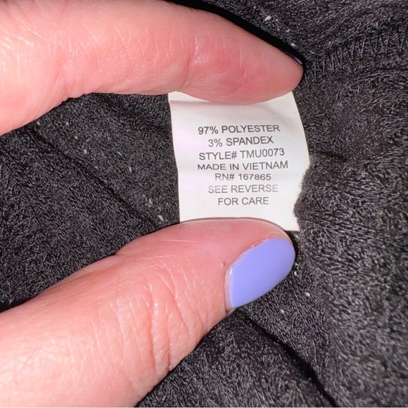 Collection B Gray Buttoned Bib Collar Blouse - Picture 4 of 6